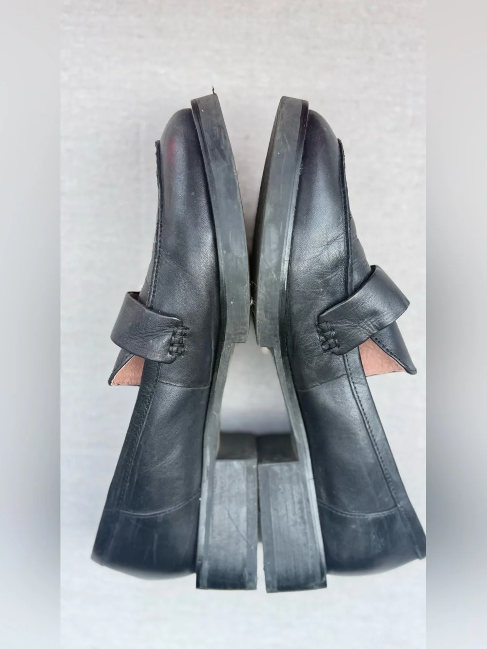 Gianni Bini Black Leather Loafers with Silver Crystal Buckles